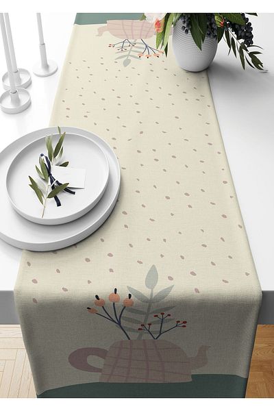 Pilloveland Βάζο Runner με σχέδιο Suede Woven 140*40 cm