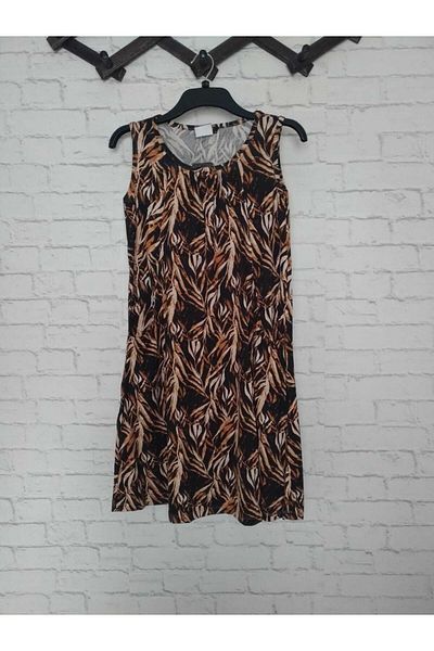anne moda ankara Αμάνικο, βαμβακερό βισκόζη, 2 τσέπες, καλοκαίρι, Lycra μέχρι το γόνατο, άνετο φόρεμα