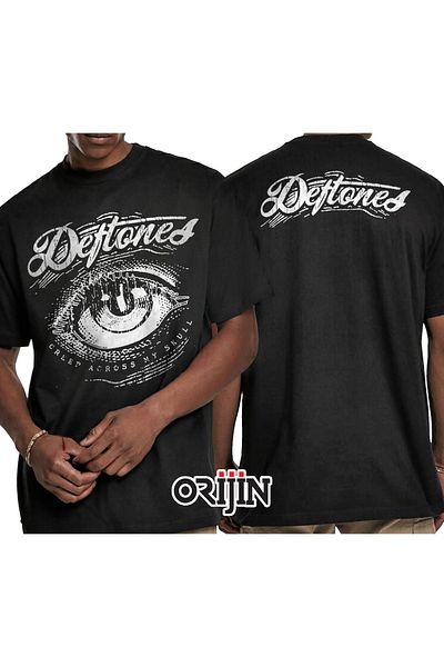 Orijin Tekstil Deftones Creep Across My Skull Μπροστά πίσω με στάμπα Unisex Μαύρο μπλουζάκι