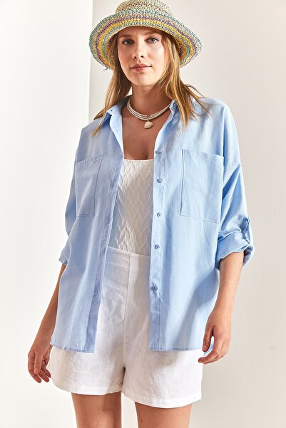 Bianco Lucci Női dupla zsebes túlméretes vászoning