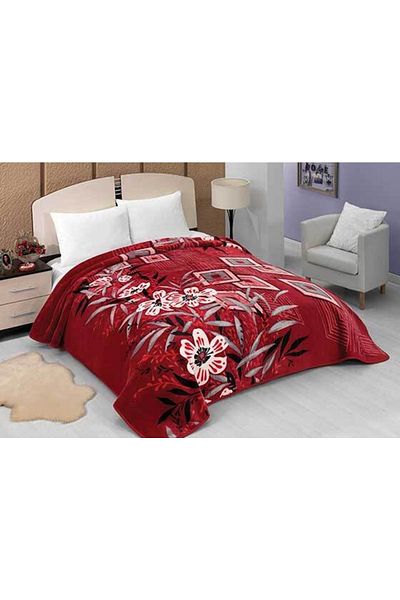 MİNK Lacasa Double Blanket - Claret Red 1093 Model (200x240)