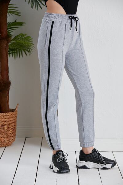 Green Hill Sweatpants with Side Stripes.