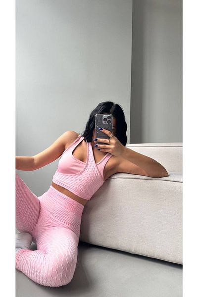 MET AND MARCH Asymmetrical Cut Crop Leggings Set
