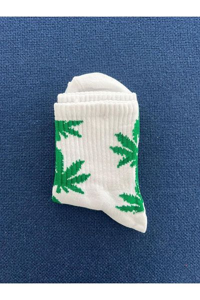 Touz Blunt Blunt Leaf Unisex Λευκές κάλτσες κολλεγίου