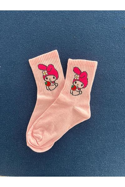 Touz Dompuleri Fashion Melody - Unisex Pink College Socks
