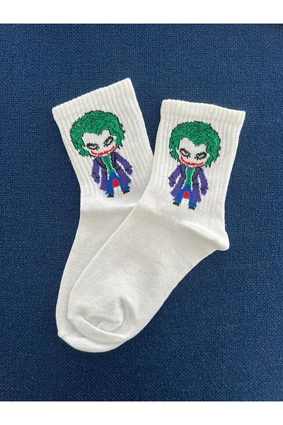 Touz Joker Unisex Λευκές κάλτσες κολλεγίου