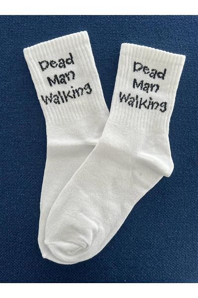 Touz Unisex White Dead Man Walking College Socks