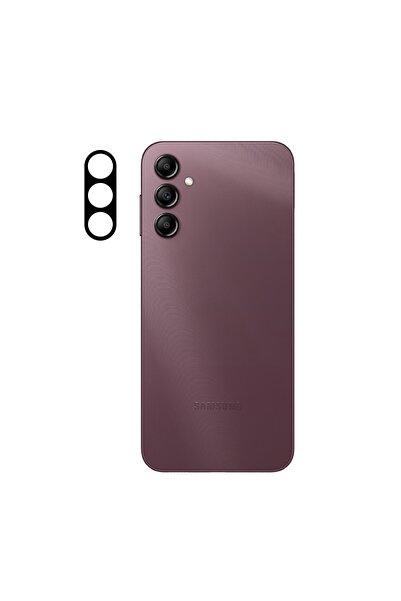Rivor Samsung Galaxy A14 Kılıf 3d Kamera Lens Koruyucu Siyah Çerçeveli Cam Ko...