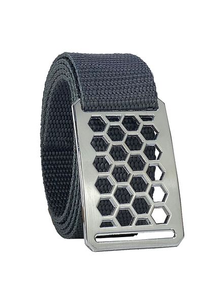GoDeri 2023 New Season - Unisex Nickel Shiny Honeycomb αγκράφα με ζώνη κολώνας, 4 cm καπνιστή