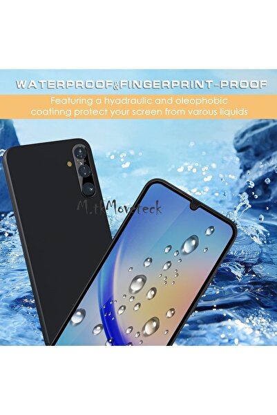 m.tk moveteck Samsung Galaxy A24 Uyumlu Hayalet Ekran Koruyucu Cam Ve Kamera Lens Koruyucu Cam 2in1 Set Camı Gizli