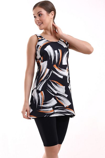 aykum Women's Lycra Tights Two Piece Dress Swimsuit