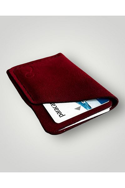 Safir Leather Nubuck Genuine Leather Card Holder (burgundy)
