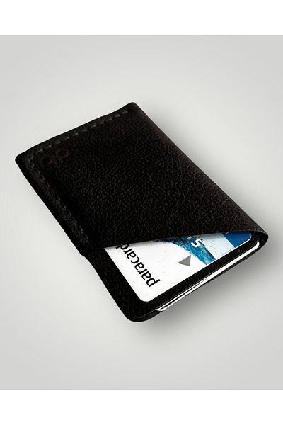 Safir Leather Θήκη για κάρτες από γνήσιο δέρμα Nubuck (μαύρο)
