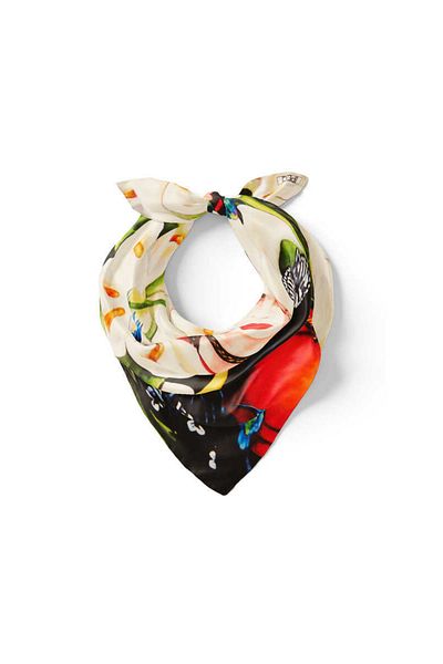Bursa İpek White Patterned Silk Handkerchief