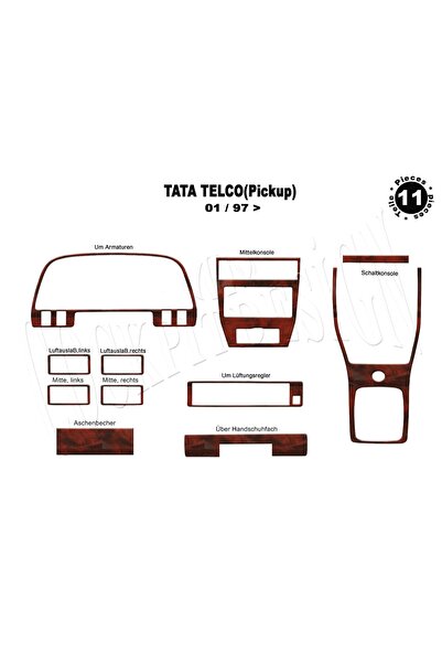 meriç cockpit design ميريتش ®   تاتا تيلكو تنجيد صندوق اليد الأمامي ماهوجني 1...