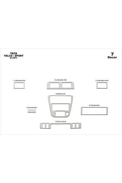 meriç cockpit design ميريتش ®   تاتا تيلكو سبورت أمامي طلاء ألمنيوم 7 قطع 199...
