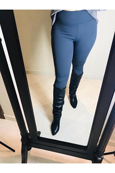 SED4NINBUTİK Kadın Gri Fitilli Toparlayan Tayt