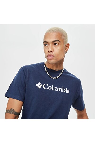 Columbia Ανδρικό μπλουζάκι 9110141-466 Cs0287 Csc M Basic Big Logo Brushed Ss Tee
