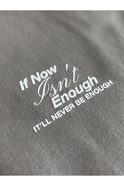 Eazy Co Δεν είναι αρκετό γκρι Unisex Extra Oversize ανάγλυφο μπλουζάκι με κοντό μανίκι