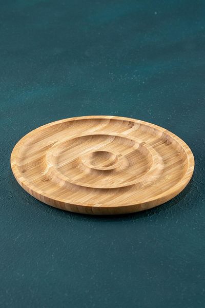 ACAR Bamboo Round Presentation Plate - 20 Cm