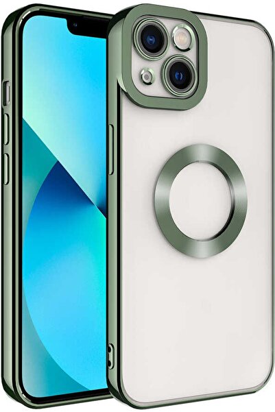 Case 4U Iphone 14 Plus Kılıf Kamera Lens Korumalı Şeffaf Renkli Logo Gösteren...