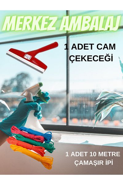Zambak Plastic Glass Flower Window Squeegee Economical Glass Wiper 33 Cm with Gloves Gift