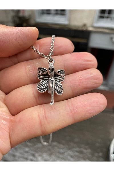 Köstebek Gothic Angel Winged Angel Necklace