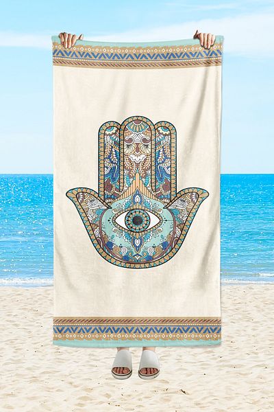 milroma Milroma White Ethnic Patterned Sea and Beach Towel