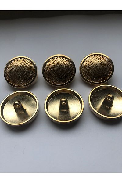 aensia GolD StripeD Gazoz Cover - 36 Size metal Buttons, Pack of 6