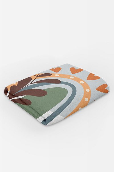 milroma Blue Mi̇lroma Rainbow Patterned Sea and Beach Towel
