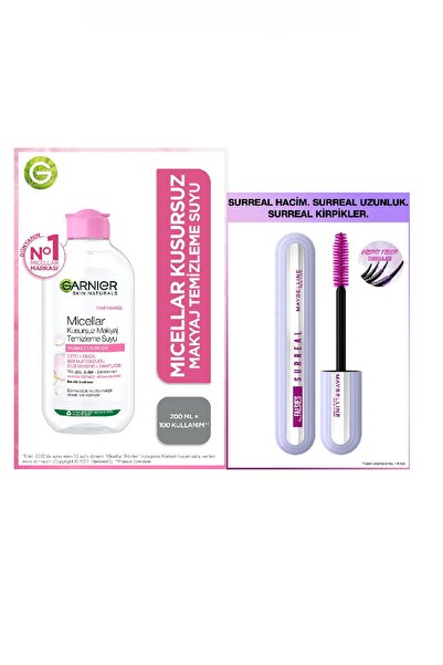 Garnier Maybelline New York Falsies Surreal Maskara & Micellar Kusursuz Makyaj Temizleme Suyu 200ml 2'li Set