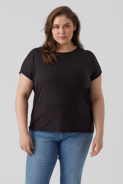 Veromoda Curve Vero Moda Curve Damen/Mädchen Schwarzes T-Shirt