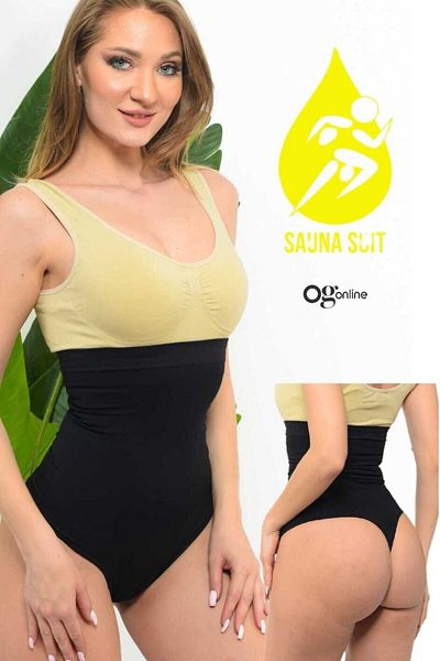 SAUNA SUIT Waist And Belly Slimming Shaping Panties Corset Women's String Corset 1 Size Slimming Seamless
