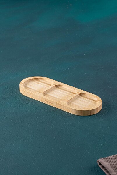 ACAR طبق تقديم 3 أقسام من الخيزران - 25 سم