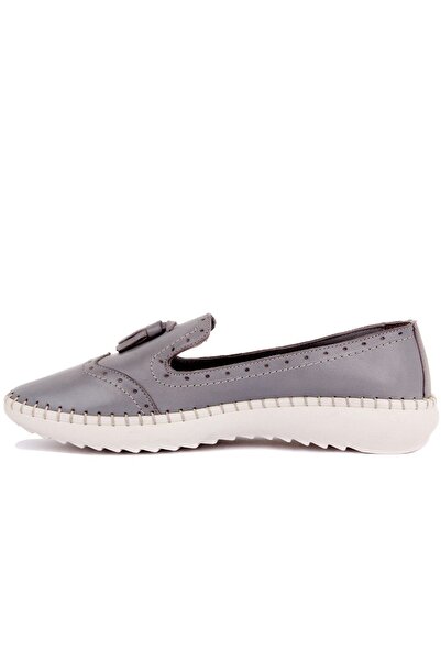 SailLakers - Gray Leather Women's Casual Shoes 104-3038-3627