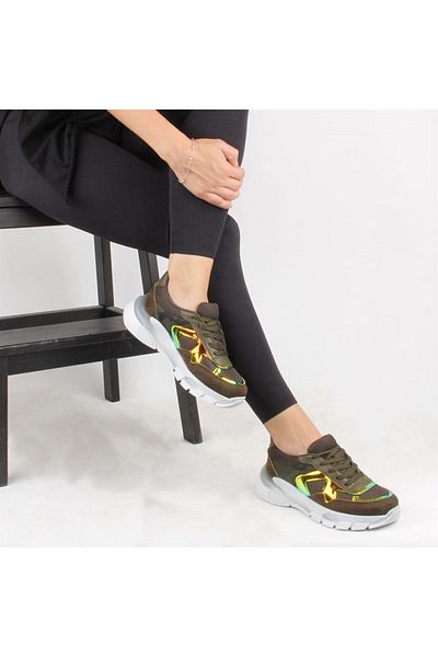 SailLakers Moxee - Khaki Color Lace-up Women's Casual Shoes