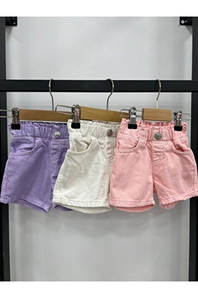 Pink Hippo Kids Κοριτσίστικο τζιν σορτς με ελαστική μέση