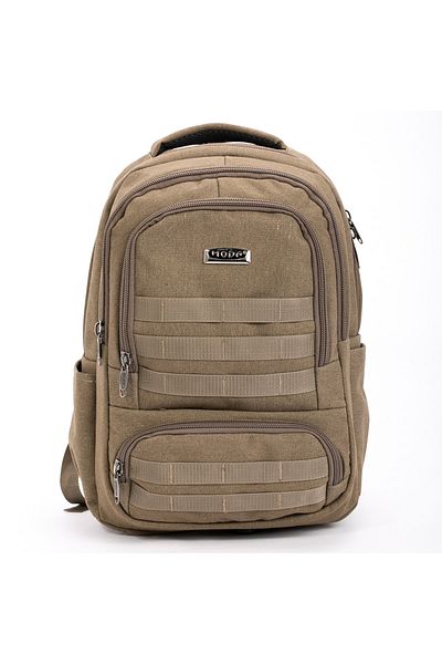 Moda Çanta Σακίδιο πλάτης Fashion 9010 Khaki μεγάλου μεγέθους από καμβά