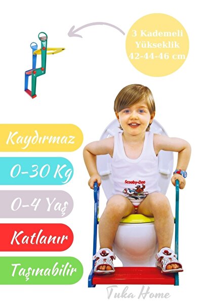 Tuka Home Merdivenli Çocuk Bebek Klozet Adaptörü Lazımlık Tuvalet Alıştırma Seti