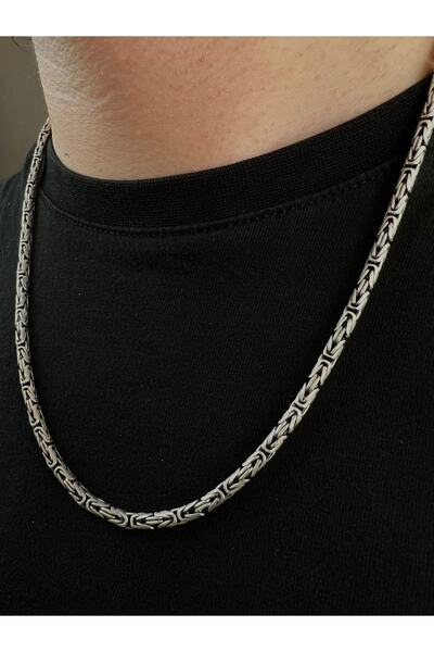 esisjewel 925 Ayar Gümüş Kral Zincir Erkek Kolye Erkek Kolye Kalınlık 3mm 55c...