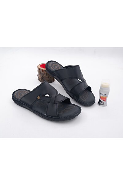 Ayakkabı Bahçesi Genuine Leather Full Orthopedic Soft Daily Men's Slippers