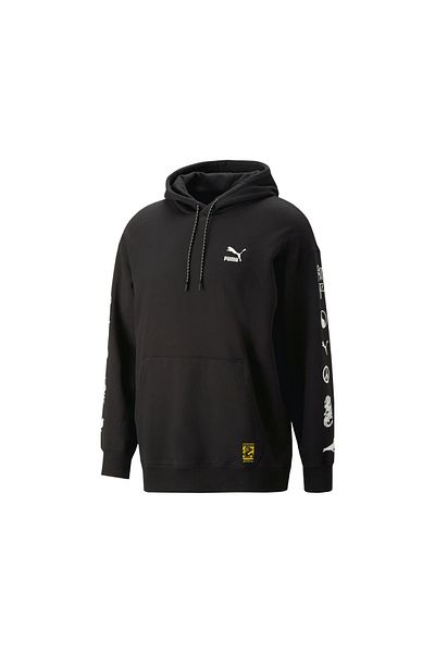 Puma X Staple Graphic Hoodie Erkek Günlük Sweatshirts 53982501 Siyah