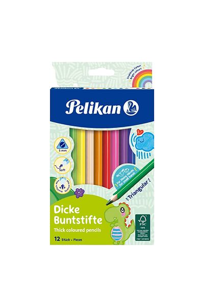 Pelikan قلم طلاء جاف جامبو مثلث 12 علبة