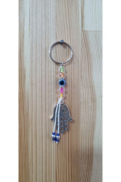 erdoğan hobi Keychain Evil Eye Fatma Mother Hand Ornament Car Ornament Bag Ornament Evil Eye Beaded Gift Keychain