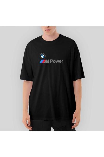 Z zepplin Tricou negru supradimensionat cu sigla BMW M Power Text