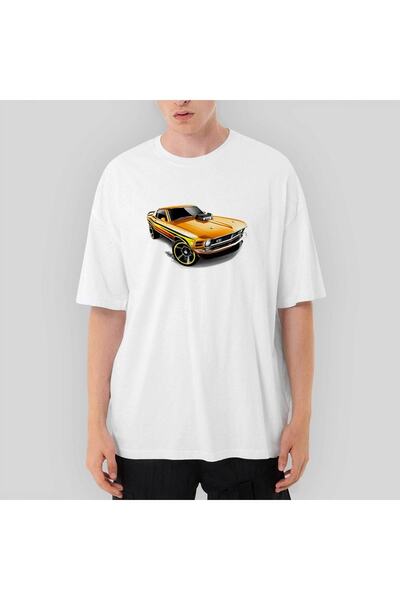 Z zepplin Mustang Mach 1 Oversize Біла футболка