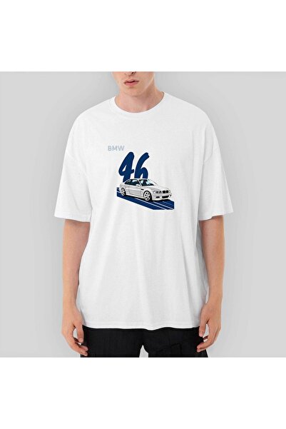 Z zepplin Tricou alb supradimensionat BMW E46 cu o singură ușă