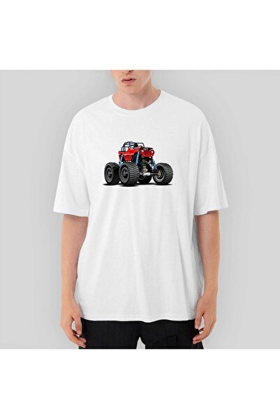 Z zepplin Tricou alb supradimensionat Jeep Monster Truck