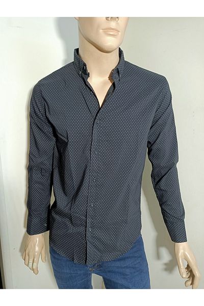 PACHOZ Спортна риза Slim Fit с копчета