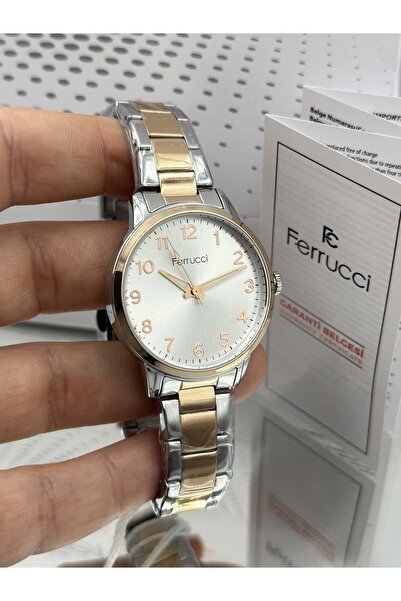 Ferrucci Marka Gold Renk Şık 2 Yıl Garantili Kadın Kol Saati